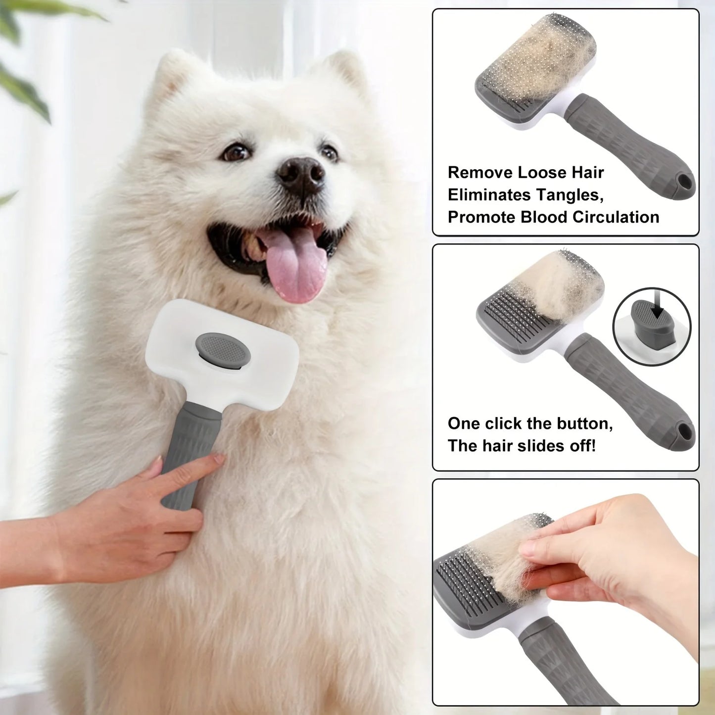 Self-cleaning Pet Hair Remove Comb