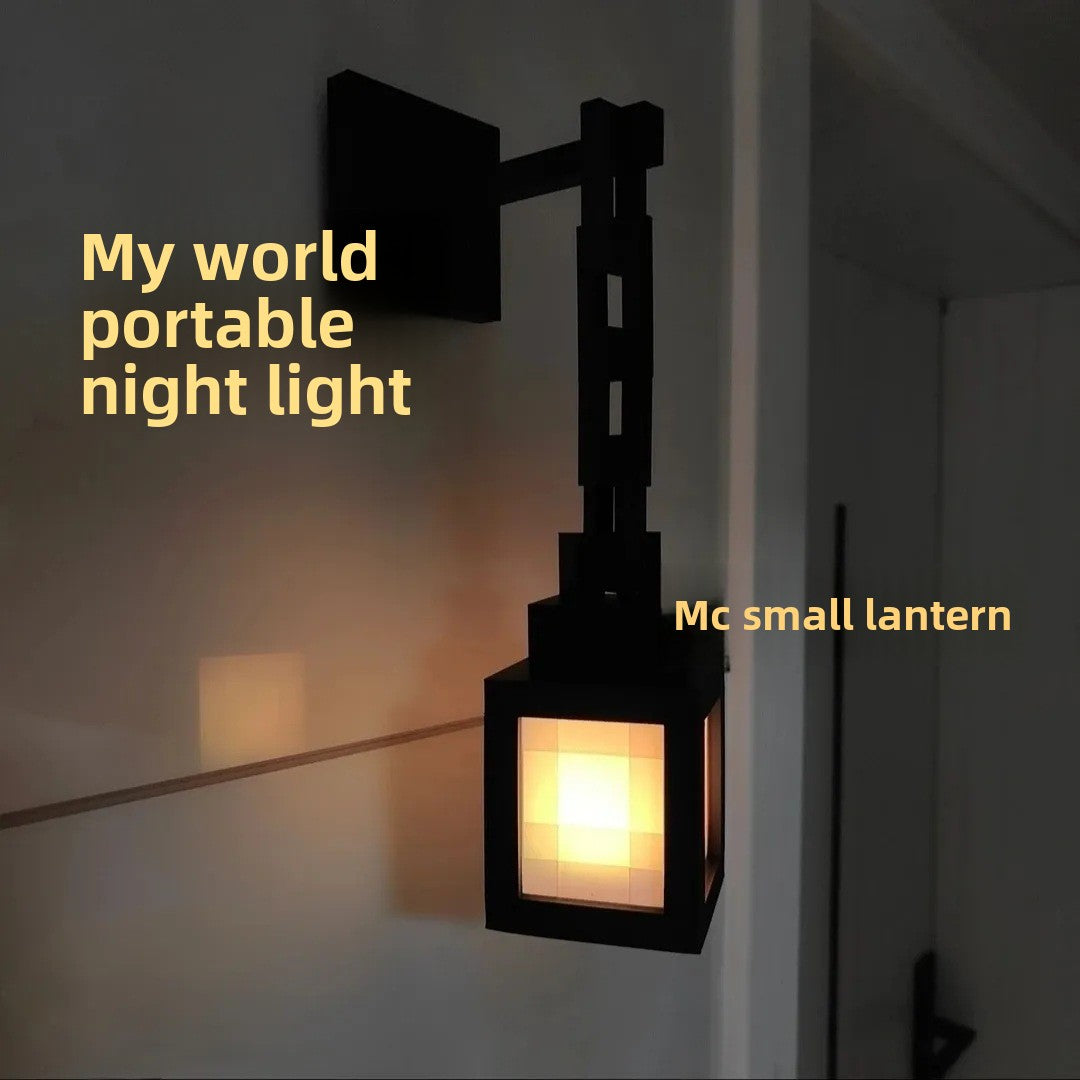 Rechargeable Minecraft Night Light Portable Bedside Lamp